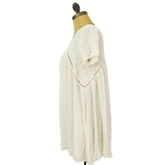 Altard State Embroidered Swing Top Size XS Short Sleeve White Oversized EUC B4 - Picture 4 of 6